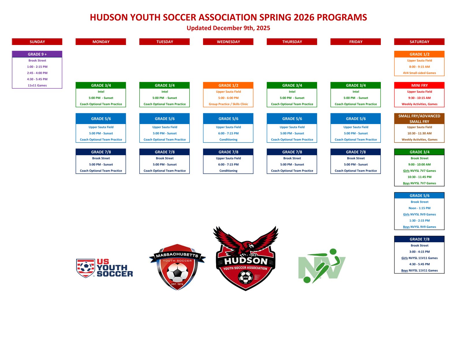 HYSA Programs, Spring 2025-1
